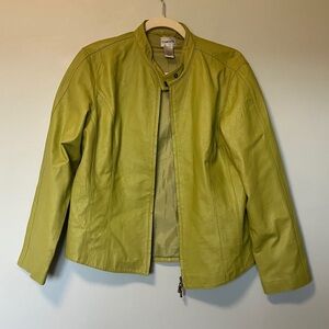 Chico's Lime Leather Jacket